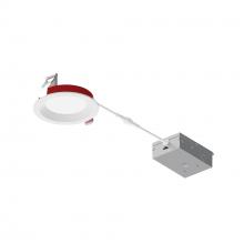 Nora NFRC-R4W2TWMPW - 4" Fire Rated Can-less Baffled LED Downlight, Selectable CCT, 1200lm / 12W, Matte Powder White