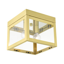 Livex Lighting 20588-12 - 2 Lt Satin Brass Flush Mount