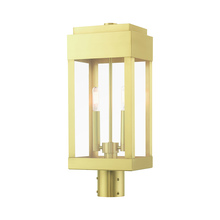 Livex Lighting 21236-12 - 2 Lt Satin Brass Outdoor Post Top Lantern