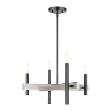 Livex Lighting 49344-46 - 4 Lt Black Chrome Chandelier