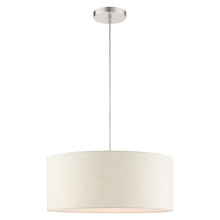 Livex Lighting 49802-91 - 3 Lt Brushed Nickel Drum Pendant