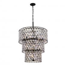 Varaluz 345C13CBHG - Windsor 13 Light 3-Tier Crystal Chandelier - Carbon/Havana Gold
