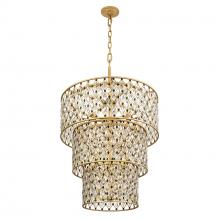 Varaluz 345C13FGMB - Windsor 13 Light 3-Tier Crystal Chandelier - French Gold/Matte Black