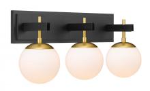 Varaluz 352B03BLSB - Allie 3 Light Bath - Black/Satin Brass
