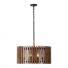 Varaluz 387P06MBW - Suratto 6-Lt Pendant - Matte Black/Medium Walnut