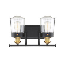 Savoy House 8-2069-2-51 - Macauley 2-Light Bathroom Vanity Light in Vintage Black with Warm Brass
