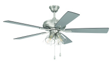 Craftmade ECF104BNK5-BNGW - 52" Ceiling Fan w/Blades, 4 Clear Glass LED Lights