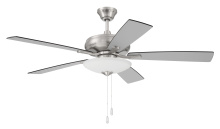 Craftmade ECF111BNK5-BNGW - 52" Ceiling Fan w/Blades, White Low Profile LED Light Kit