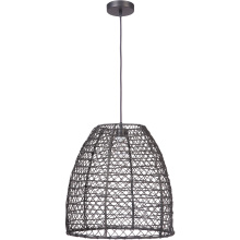 Craftmade P920MBK1 - 1 Light Pendant w/Woven Rattan Shade