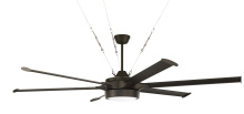 Craftmade PRT78ESP6 - 78" Ceiling Fan w/Blades & LED Light Kit, Damp Rated