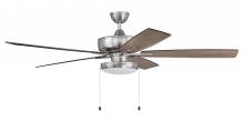 Craftmade S119BNK5-60DWGWN - Super Pro 119 60" 5-Blade Ceiling Fan in Brushed Polished Nickel w/ Driftwood/Grey Walnut Blades