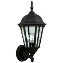 Craftmade Z316-TB - Straight Glass Cast 1 Light 16.75" Outdoor Wall Lantern in Textured Black