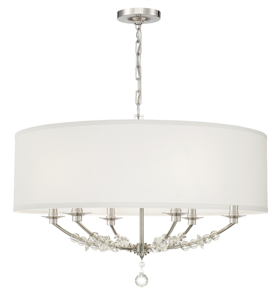 Mirage 6 Light Nickel Drum Shade Chandelier : 2GGZJ ...