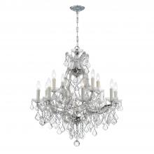 Crystorama 4412-CH-CL-I - Maria Theresa 28'' Italian Crystal Polished Chrome Chandelier