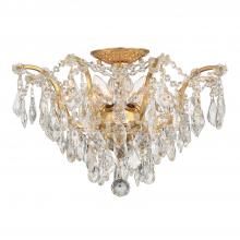 Crystorama 4457-GA-CL-MWP - Filmore 19'' Hand Cut Crystal Antique Gold Semi Flush Mount