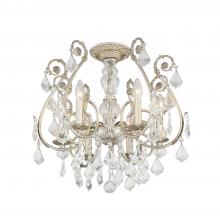 Crystorama 5115-OS-CL-MWP_CEILING - Regis 20'' Hand Cut Crystal Olde Silver Semi Flush Mount