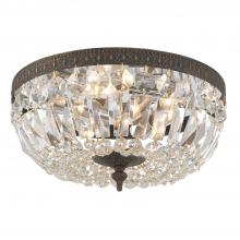 Crystorama 712-EB-CL-I - Waltham 12'' Italian Crystal English Bronze Flush Mount