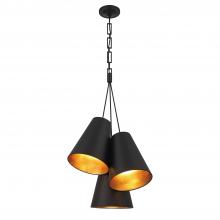 Crystorama 8684-MK-GA - Brian Patrick Flynn Alston 20'' Matte Black + Antique Gold Pendant