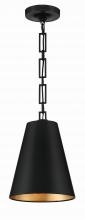 Crystorama 8685-MK-GA - Brian Patrick Flynn Alston 10'' Matte Black + Antique Gold Pendant