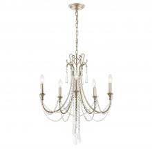 Crystorama ARC-1905-SA-CL-MWP - Arcadia 23.5'' Antique Silver Chandelier