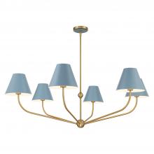 Crystorama XAV-B9319-VG-BL - Xavier 48'' Vibrant Gold + Blue Chandelier