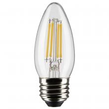Satco Products Inc. S21835 - 4 Watt B11 LED Filament; Clear; Medium Base; 3000K; 350 Lumens; 120 Volt; 2-Pack