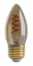 Satco Products Inc. S9970 - 2.3 Watt B10 LED Filament; Amber; Medium base; 2000K; 120 Lumens; 120 Volt