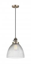 Innovations Lighting 201CSW-AB-G222 - Seneca Falls - 1 Light - 10 inch - Antique Brass - Cord hung - Mini Pendant