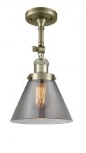 Innovations Lighting 201F-AB-G43-LED - Cone - 1 Light - 8 inch - Antique Brass - Adjustable Semi-Flush Mount
