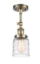 Innovations Lighting 201F-AB-G513-LED - Bell - 1 Light - 5 inch - Antique Brass - Adjustable Semi-Flush Mount