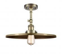 Innovations Lighting 201F-AB-MFR-AB-16-LED - Railroad - 1 Light - 16 inch - Antique Brass - Adjustable Semi-Flush Mount