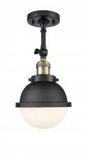 Innovations Lighting 201F-BAB-HFS-61-BK-LED - Hampden - 1 Light - 7 inch - Black Antique Brass - Adjustable Semi-Flush Mount