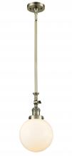Innovations Lighting 206-AB-G201-8 - Beacon - 1 Light - 8 inch - Antique Brass - Stem Hung - Adjustable Mini Pendant