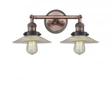 Innovations Lighting 208BP-ACBK-G2 - Halophane - 2 Light - 18 inch - Antique Copper - Adjustable Bath Vanity Light