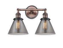 Innovations Lighting 208BP-ACBK-G43 - Cone - 2 Light - 18 inch - Antique Copper - Adjustable Bath Vanity Light