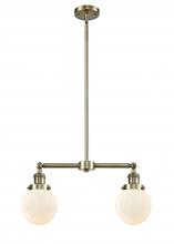 Innovations Lighting 209-AB-G201-6-LED - Beacon - 2 Light - 23 inch - Antique Brass - Stem Hung - Adjustable Island Light