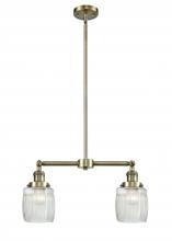 Innovations Lighting 209-AB-G302-LED - Colton - 2 Light - 22 inch - Antique Brass - Stem Hung - Adjustable Island Light