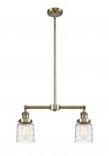 Innovations Lighting 209-AB-G513-LED - Bell - 2 Light - 21 inch - Antique Brass - Stem Hung - Adjustable Island Light