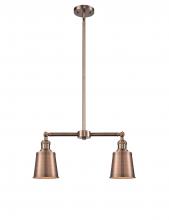 Innovations Lighting 209-AC-M9-AC-LED - Addison - 2 Light - 21 inch - Antique Copper - Stem Hung - Adjustable Island Light