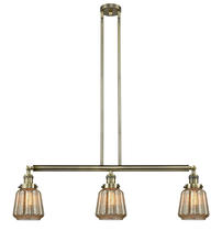 Innovations Lighting 213-AB-G146-LED - Chatham - 3 Light - 39 inch - Antique Brass - Stem Hung - Adjustable Island Light