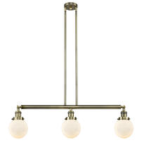 Innovations Lighting 213-AB-G201-6-LED - Beacon - 3 Light - 39 inch - Antique Brass - Stem Hung - Adjustable Island Light