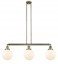 Innovations Lighting 213-AB-G201-8-LED - Beacon - 3 Light - 41 inch - Antique Brass - Stem Hung - Adjustable Island Light