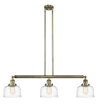 Innovations Lighting 213-AB-G713-LED - Bell - 3 Light - 41 inch - Antique Brass - Stem Hung - Adjustable Island Light