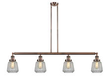 Innovations Lighting 214-AC-G142-LED - Chatham - 4 Light - 51 inch - Antique Copper - Stem Hung - Island Light