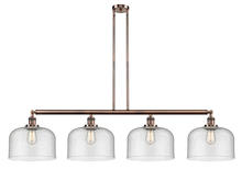 Innovations Lighting 214-AC-G74-L - Bell - 4 Light - 54 inch - Antique Copper - Stem Hung - Island Light