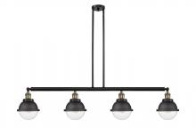 Innovations Lighting 214-BAB-HFS-62-BK - Hampden - 4 Light - 52 inch - Black Antique Brass - Stem Hung - Island Light