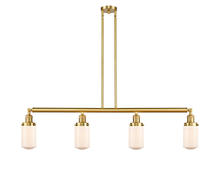 Innovations Lighting 214-SG-G311-LED - Dover - 4 Light - 49 inch - Satin Gold - Stem Hung - Adjustable Island Light