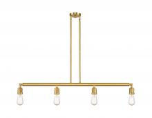 Innovations Lighting 214-SG-LED - Bare Bulb - 4 Light - 48 inch - Satin Gold - Stem Hung - Adjustable Island Light