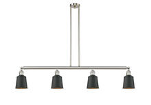 Innovations Lighting 214-SN-M9-BK-LED - Addison - 4 Light - 50 inch - Brushed Satin Nickel - Stem Hung - Adjustable Island Light