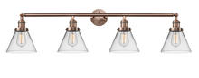 Innovations Lighting 215-AC-G42 - Cone - 4 Light - 44 inch - Antique Copper - Adjustable Bath Vanity Light
